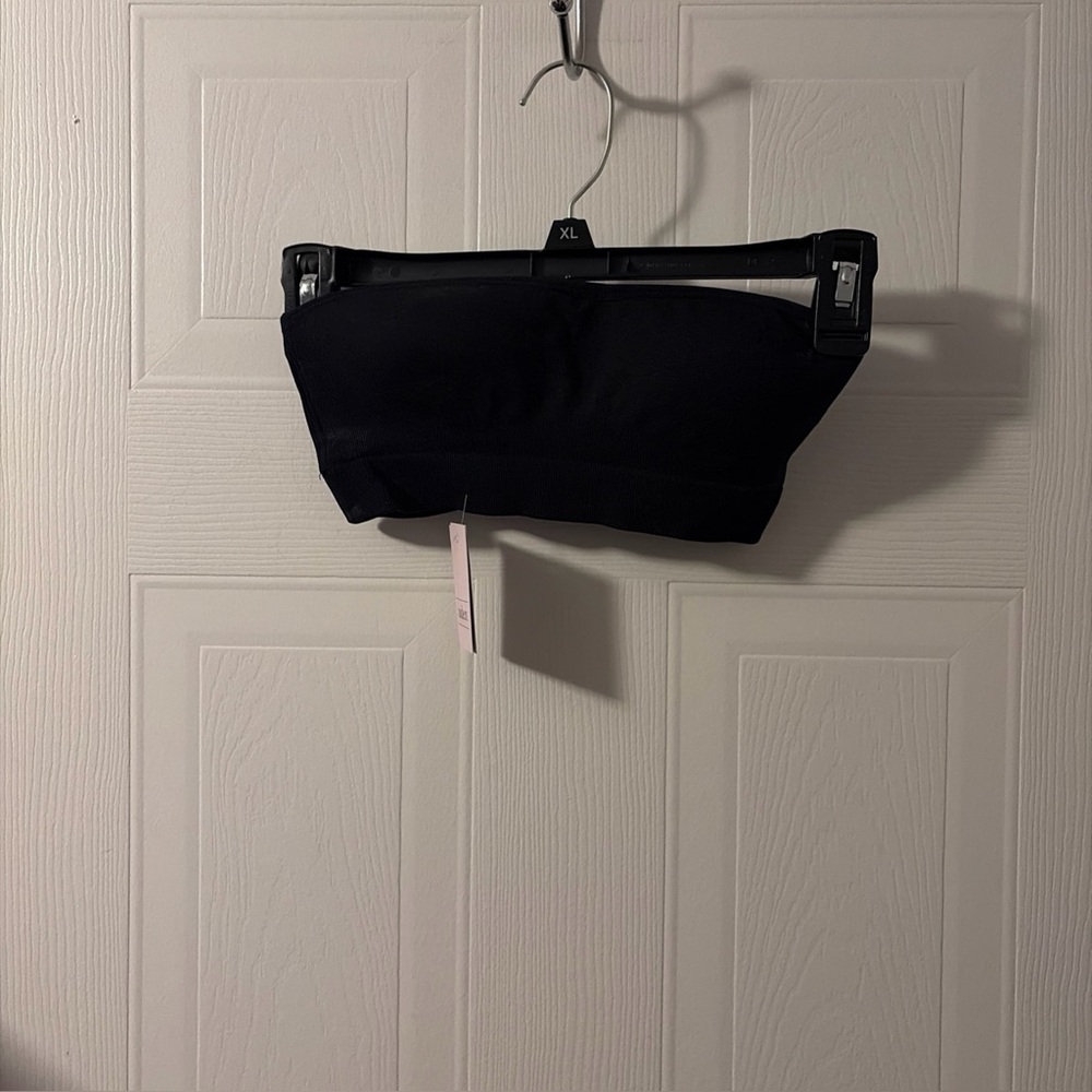 Auden Womens XS Black Seamless Lightly Lined Bandeau Bra NWT